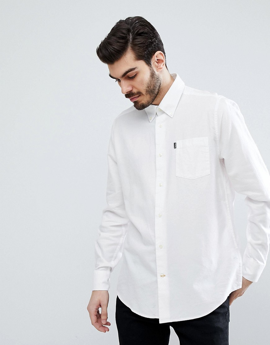 Barbour Stanley Tailored Slim Fit Button Down Oxford Shirt In White - White