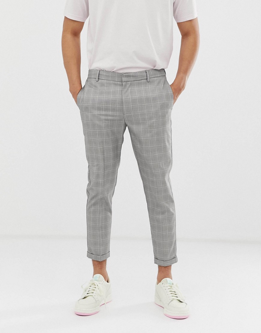 New Look smart trousers in light grey check