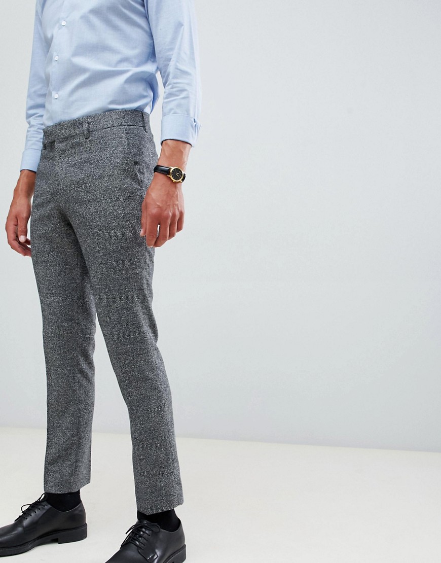 Farah Thornville skinny cropped trousers in grey texture
