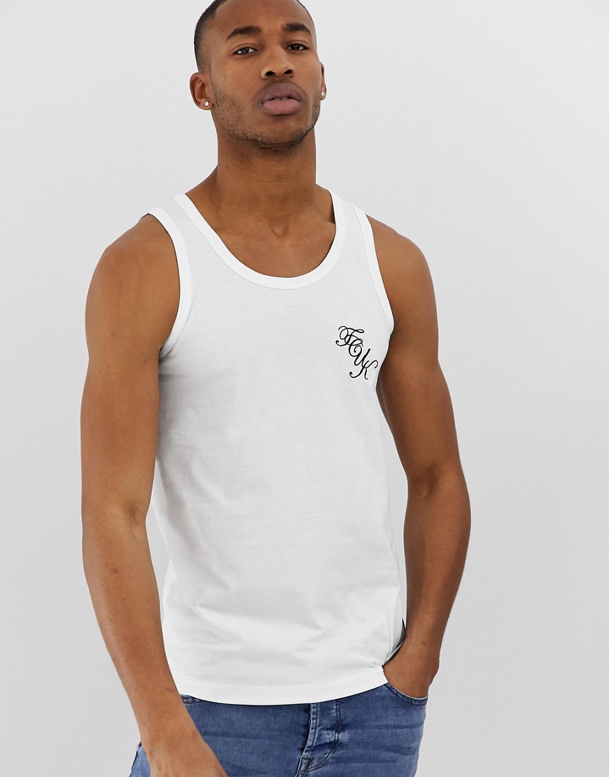 French Connection muscle fit FCUK logo vest