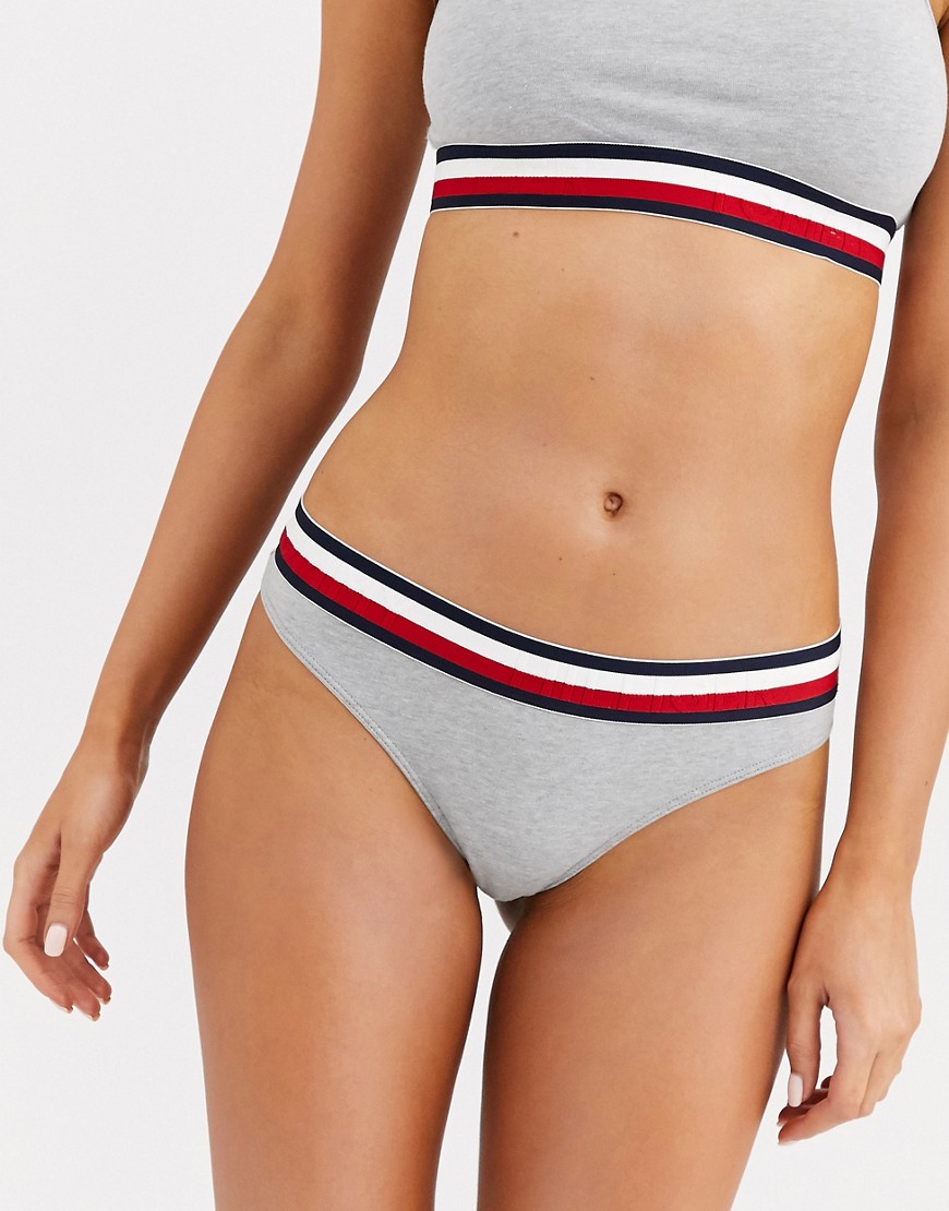 Tommy Hilfiger stripe band thong in grey