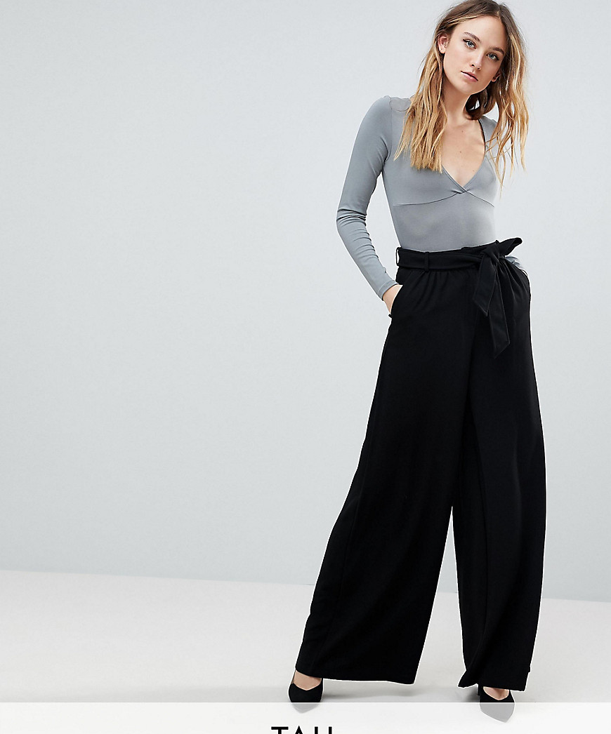 Y.A.S Tall High Waisted Wide Leg Trouser - Black