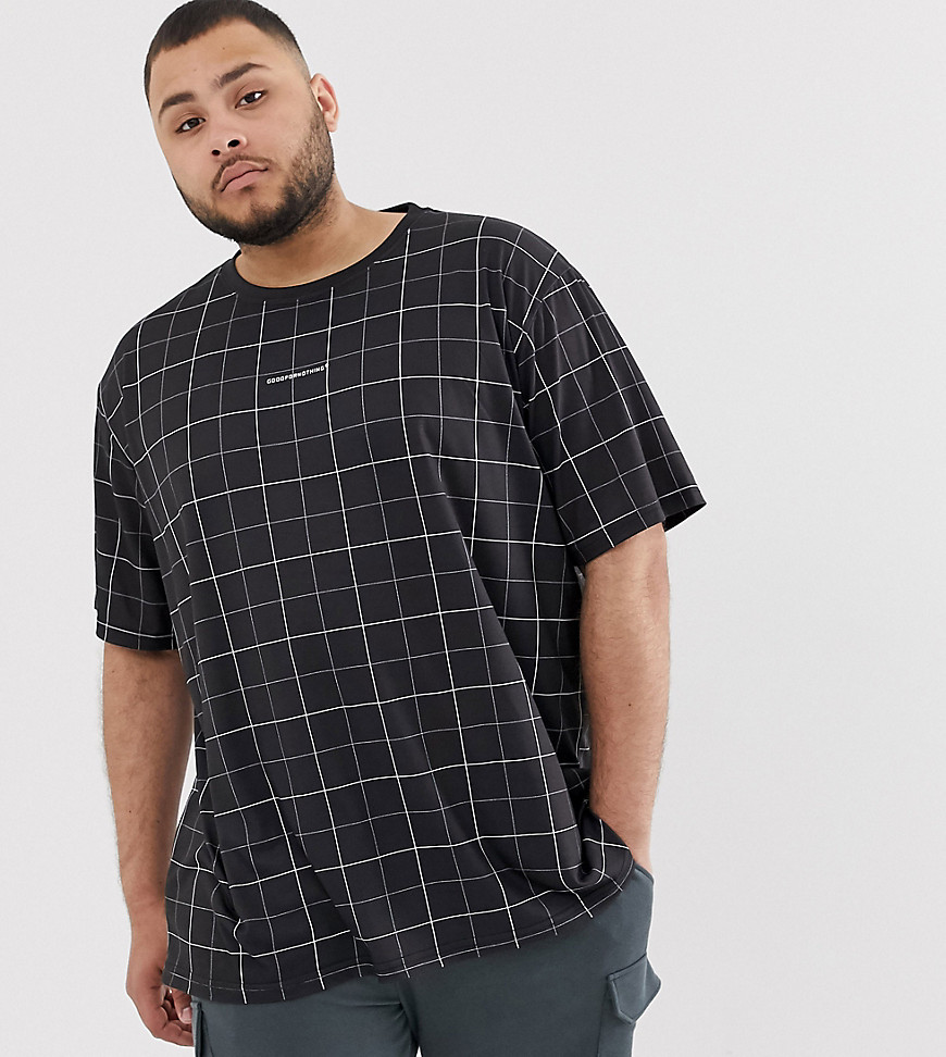 Good For Nothing oversized t-shirt in check