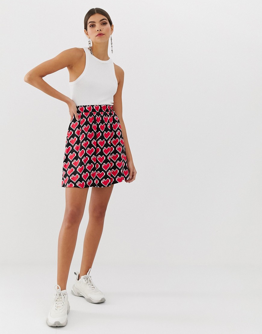 Love Moschino allover heart print skirt
