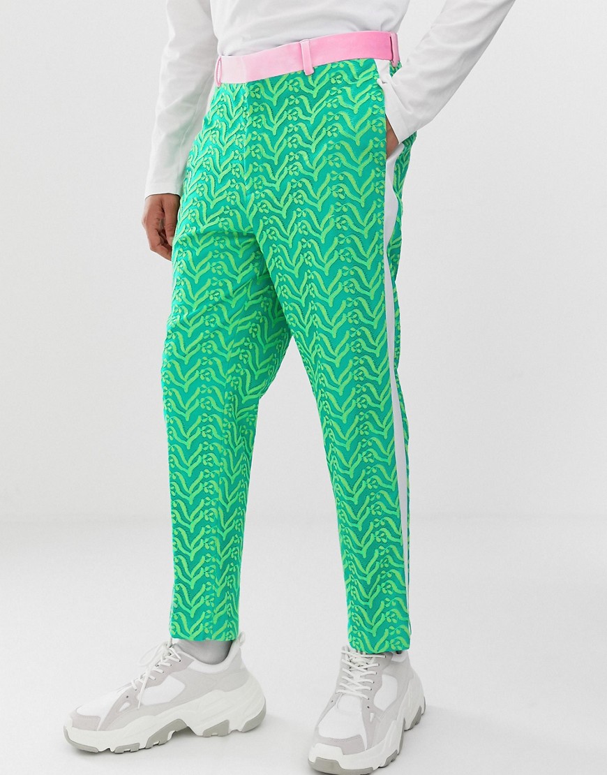 ASOS EDITION tapered suit trousers in lace detail