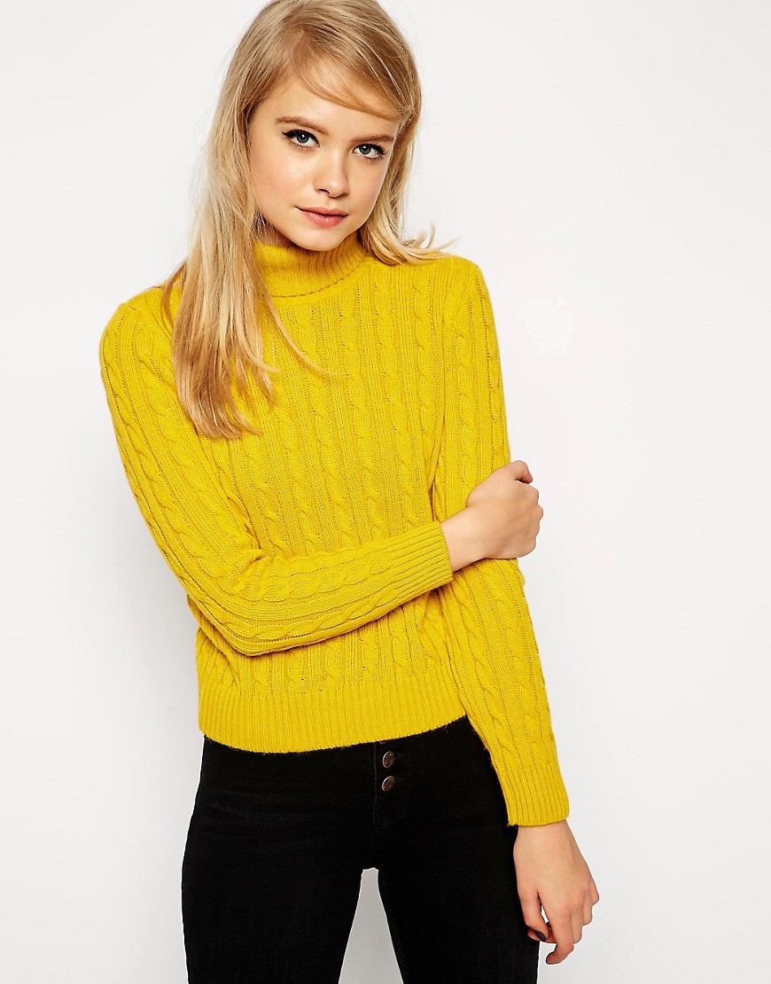 ASOS Cable Sweater With Roll Neck