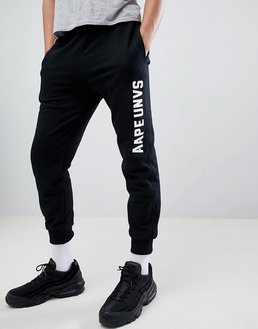 AAPE By A Bathing Ape joggers with logo in black - Black