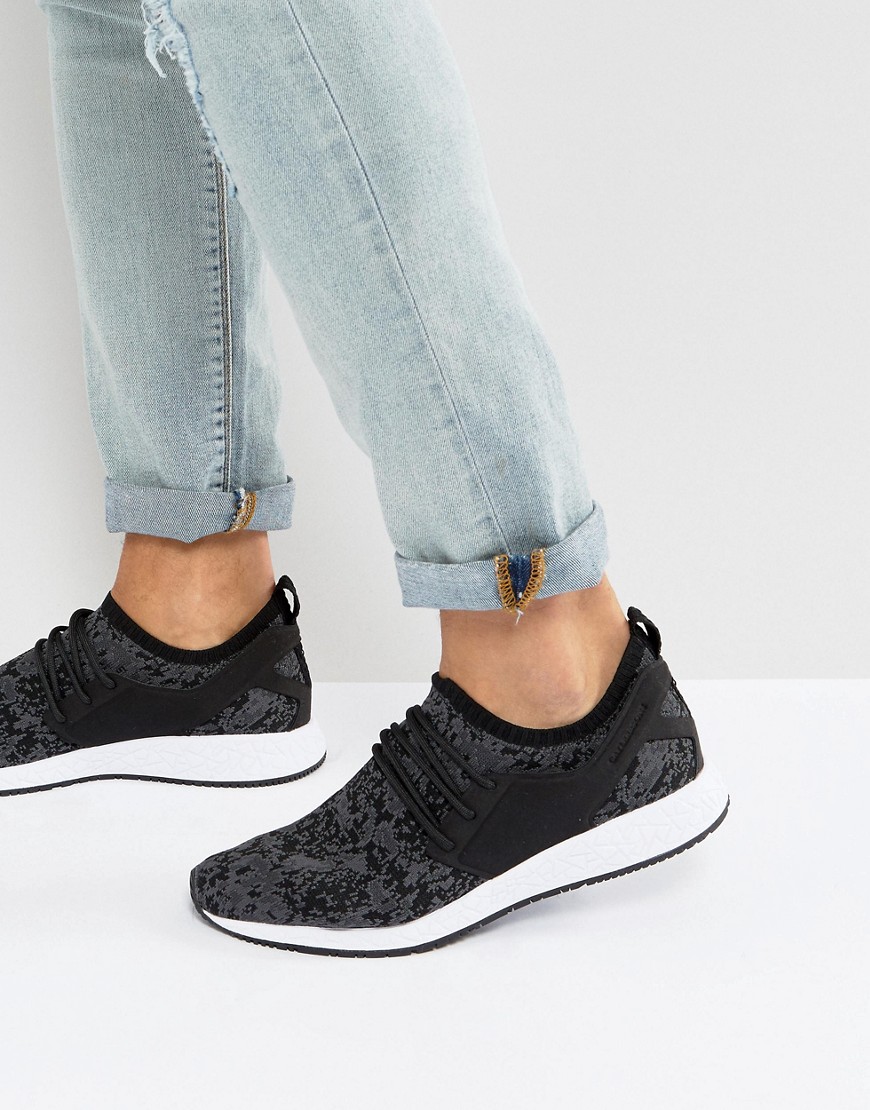 Cayler & Sons Knit Trainers In Black Camo - Black