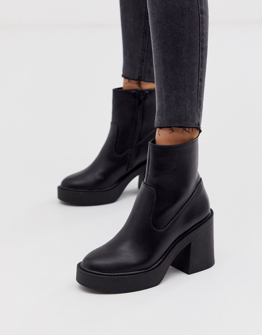 Buy New Look lizard flared heeled boots in black- find discount codes and  free shipping
