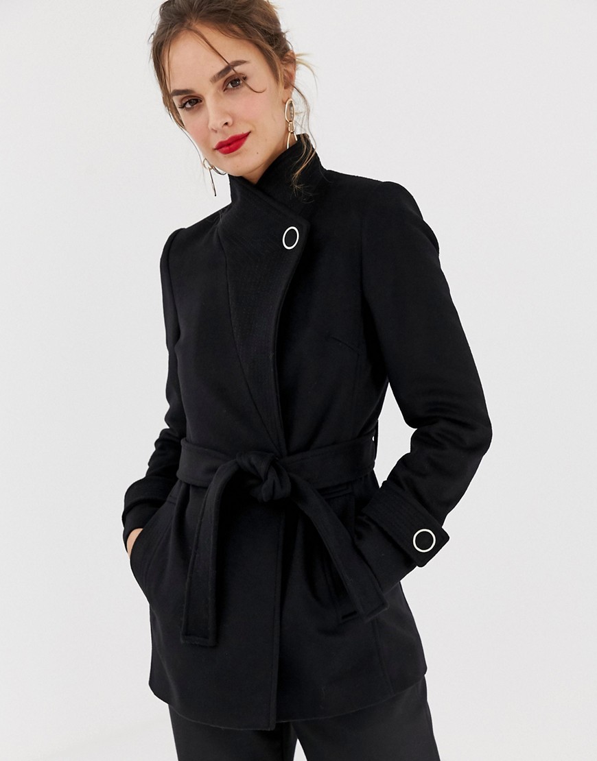 Karen Millen investment wrap coat - Black