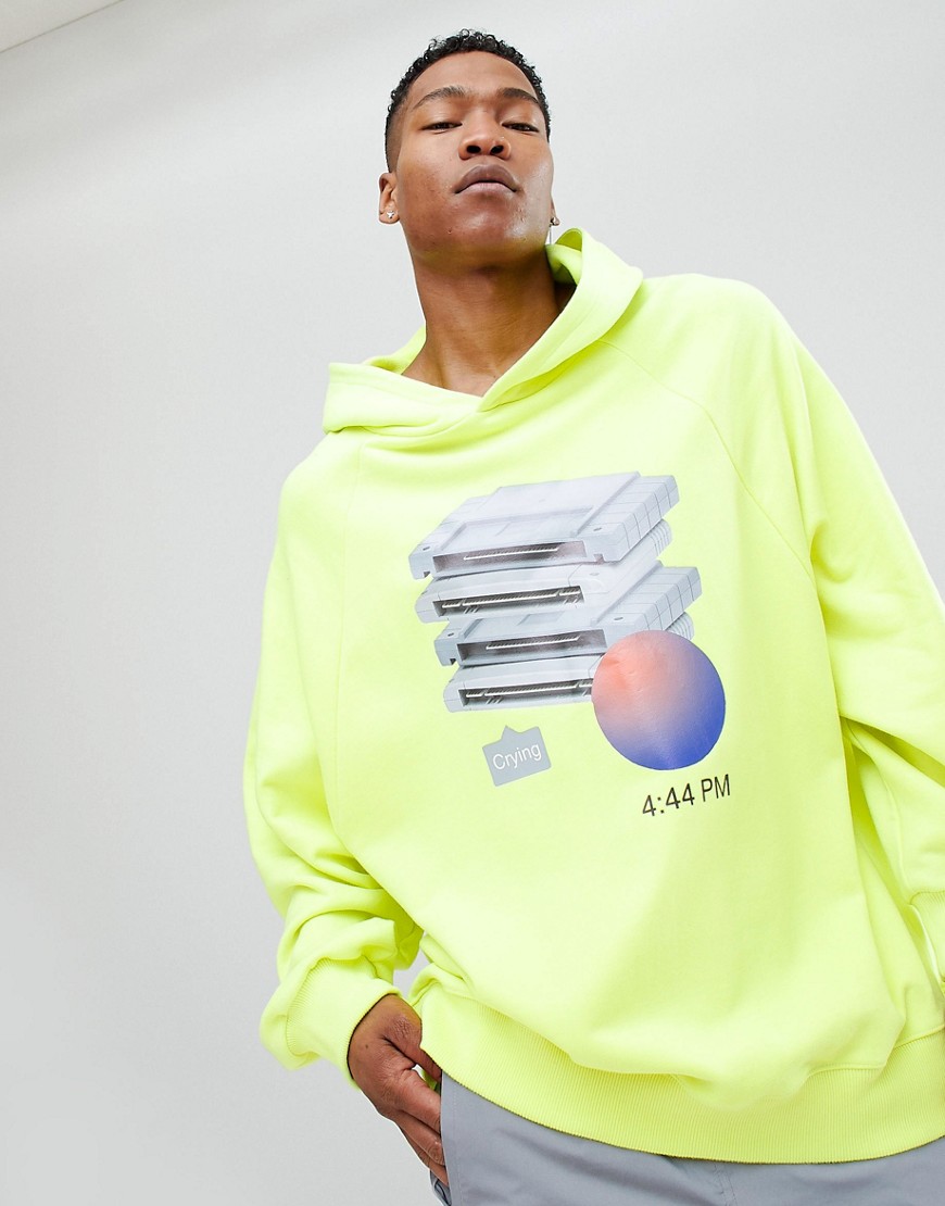 Antimatter Hoodie In Yellow With Graphic Print