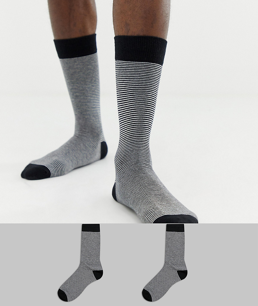 Selected Homme 2 pack stripe socks