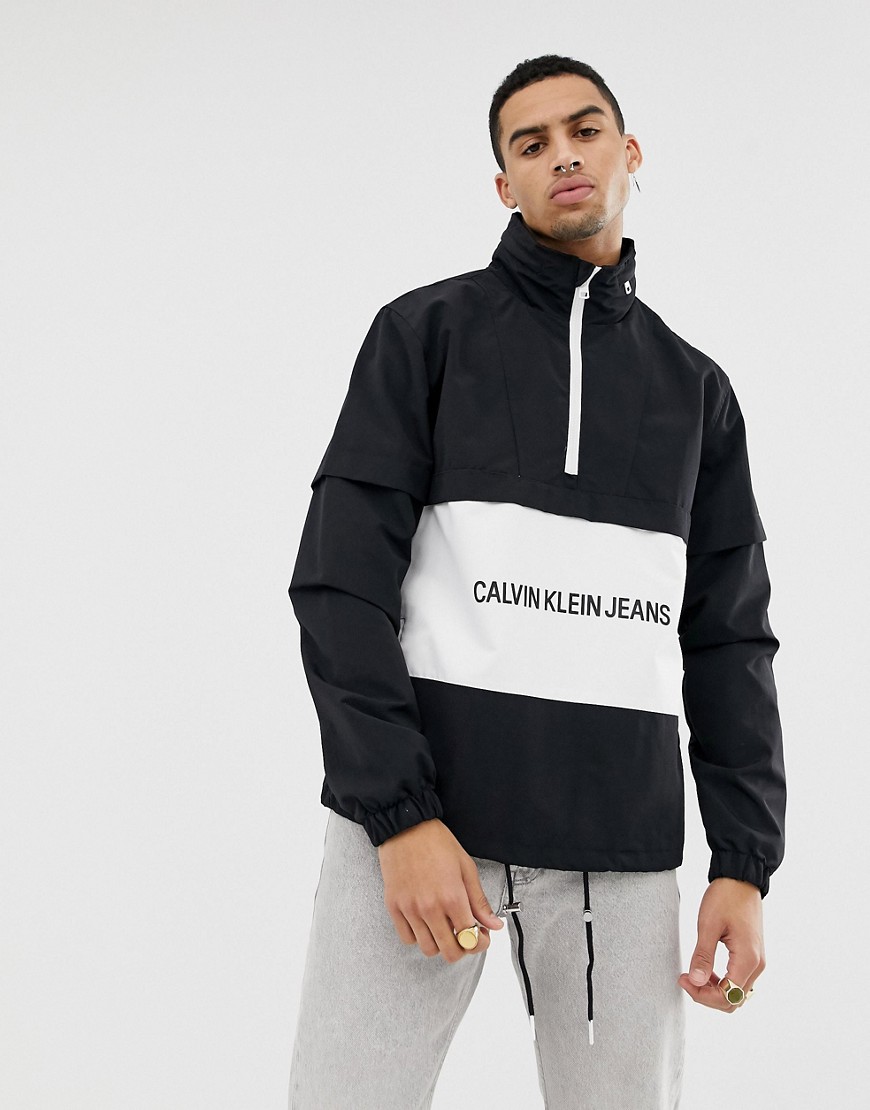 Calvin Klein Jeans institutional logo pop over jacket black