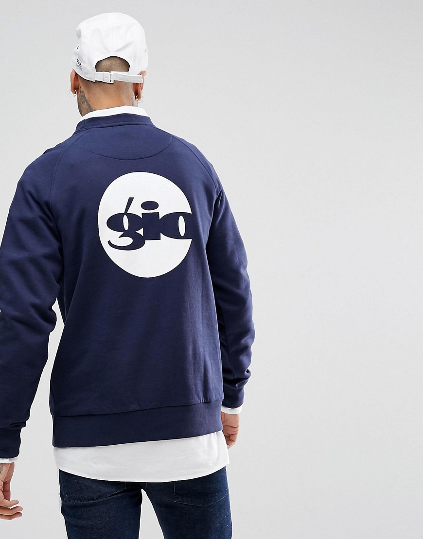 Gio Goi Sweatshirt With Back Logo Print In Navy - Navy