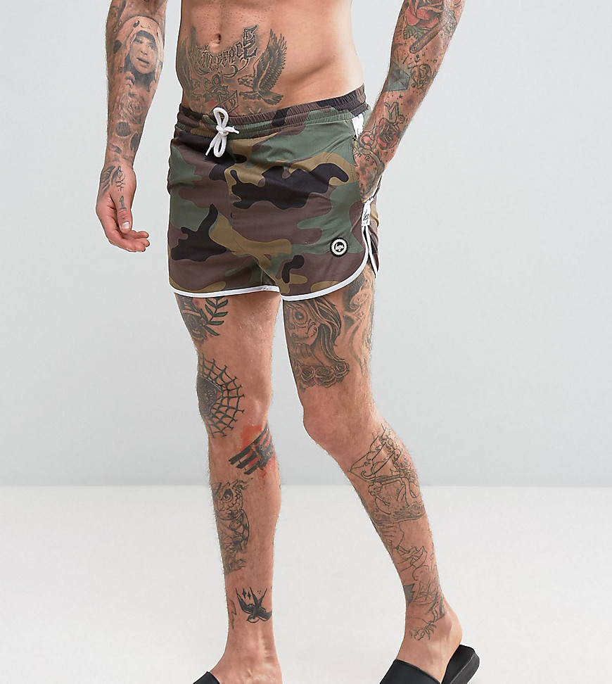 Hype Swim Shorts In Camo With Taping - Camo