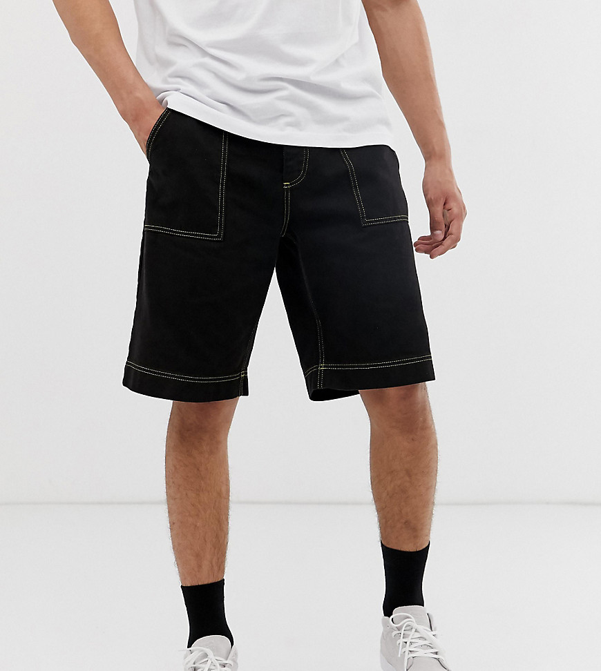 Noak denim shorts with cargo pockets in black