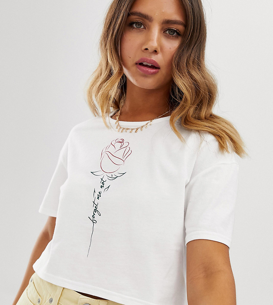Wednesday's Girl cropped t-shirt with rose graphics