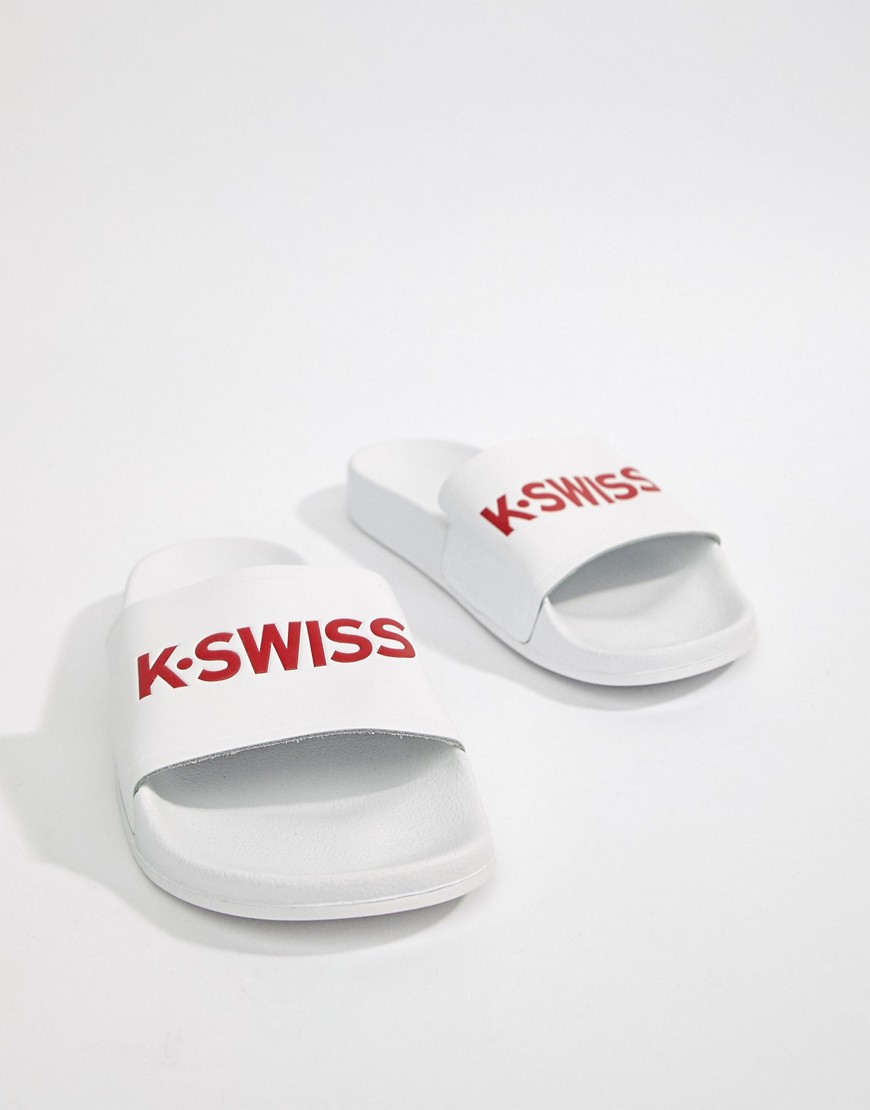 K-Swiss Logo Sliders In White