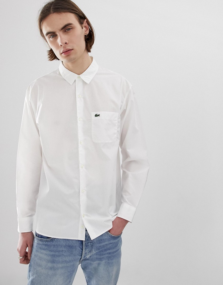Lacoste L!VE poplin shirt in white
