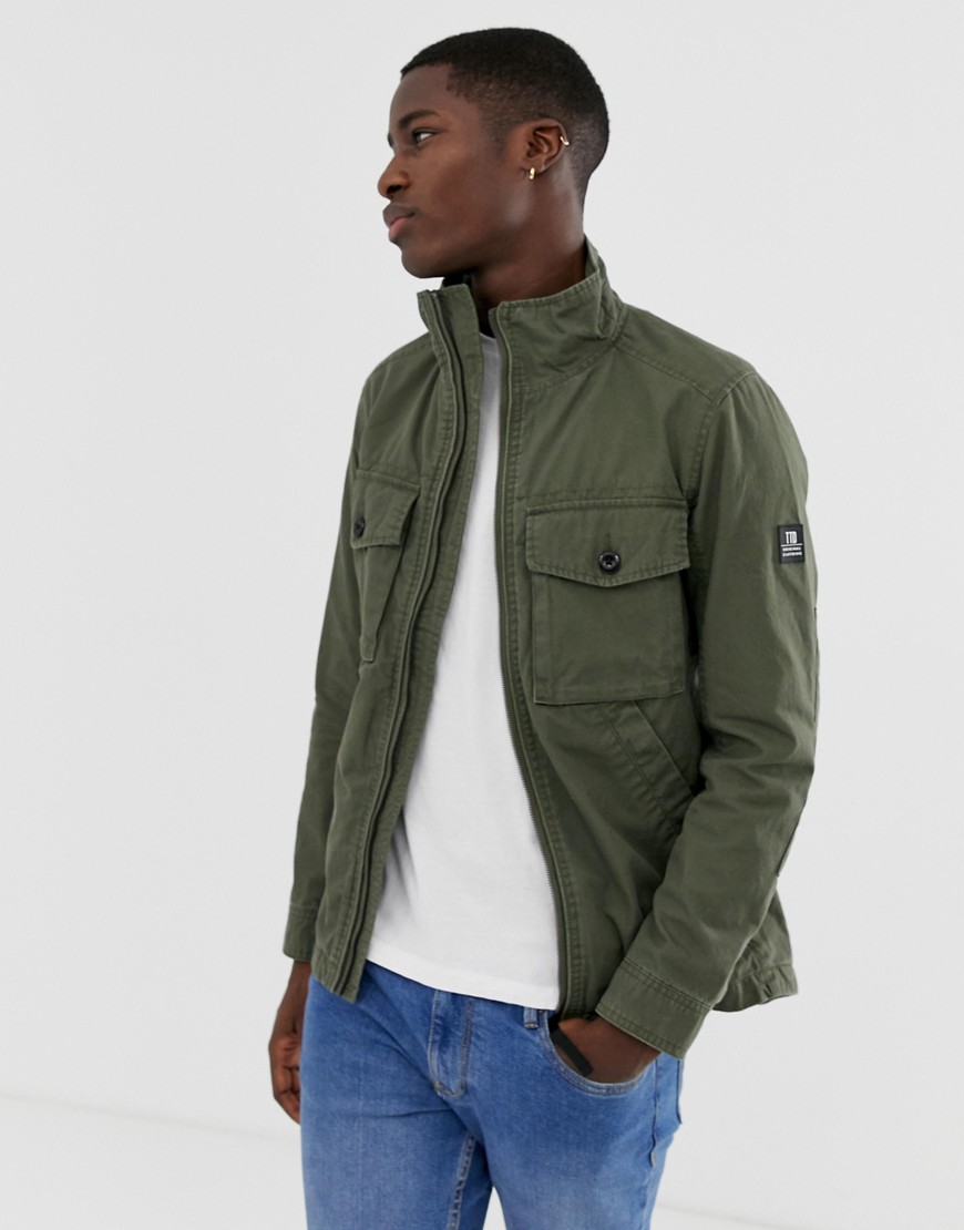 Tom Tailor washed utility jacket in green