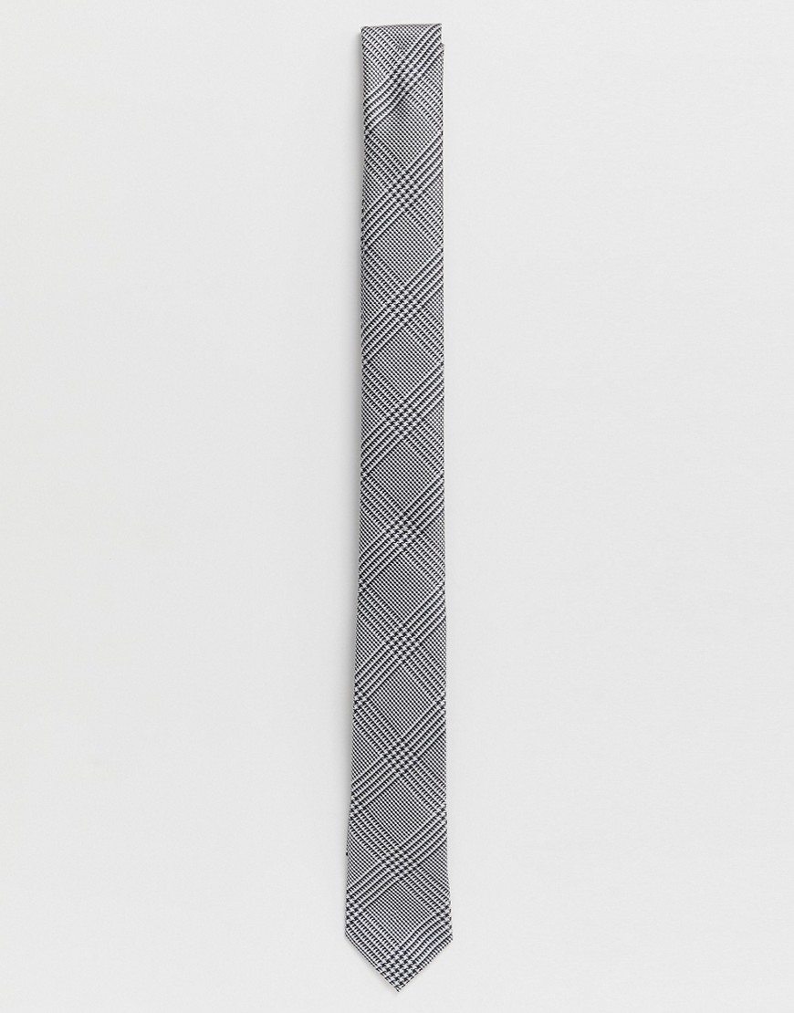 Burton Menswear tie in grey check