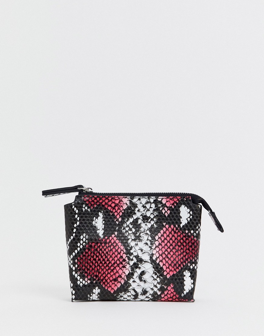 French Connection Lea snake zip purse