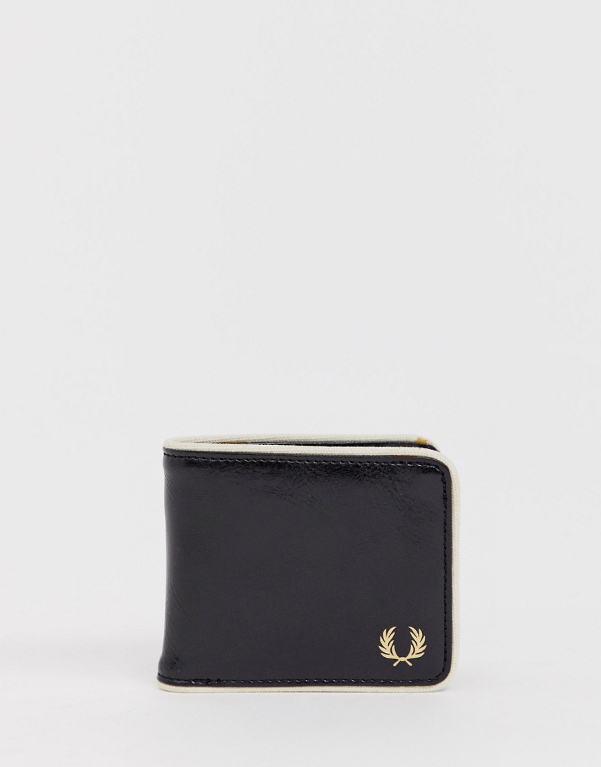 Fred Perry classic billfold piped wallet in black
