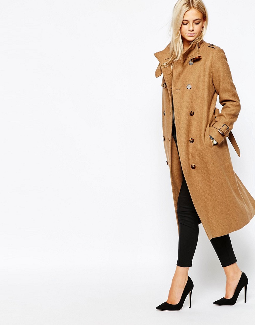 Oasis Military Trench Coat - Camel