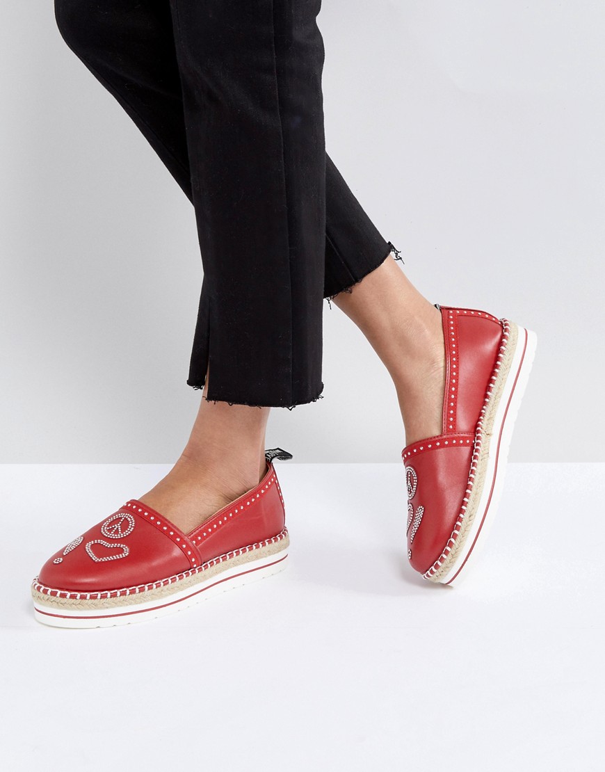 Love Moschino Badge Espadrilles - Red