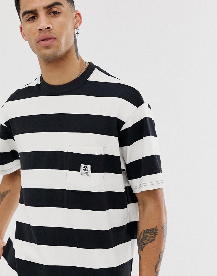 Element wide stripe t-shirt in black