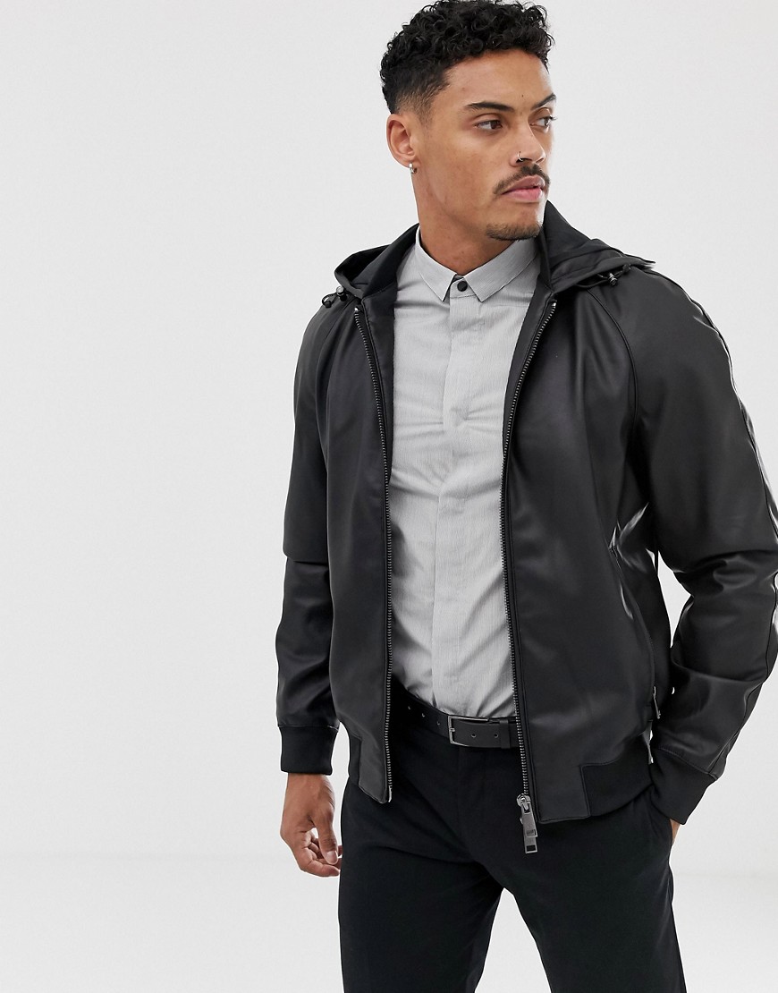 Armani Exchange eco hooded jacket in black