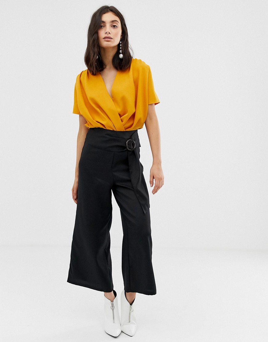 Unique21 flared culotte with belt buckle