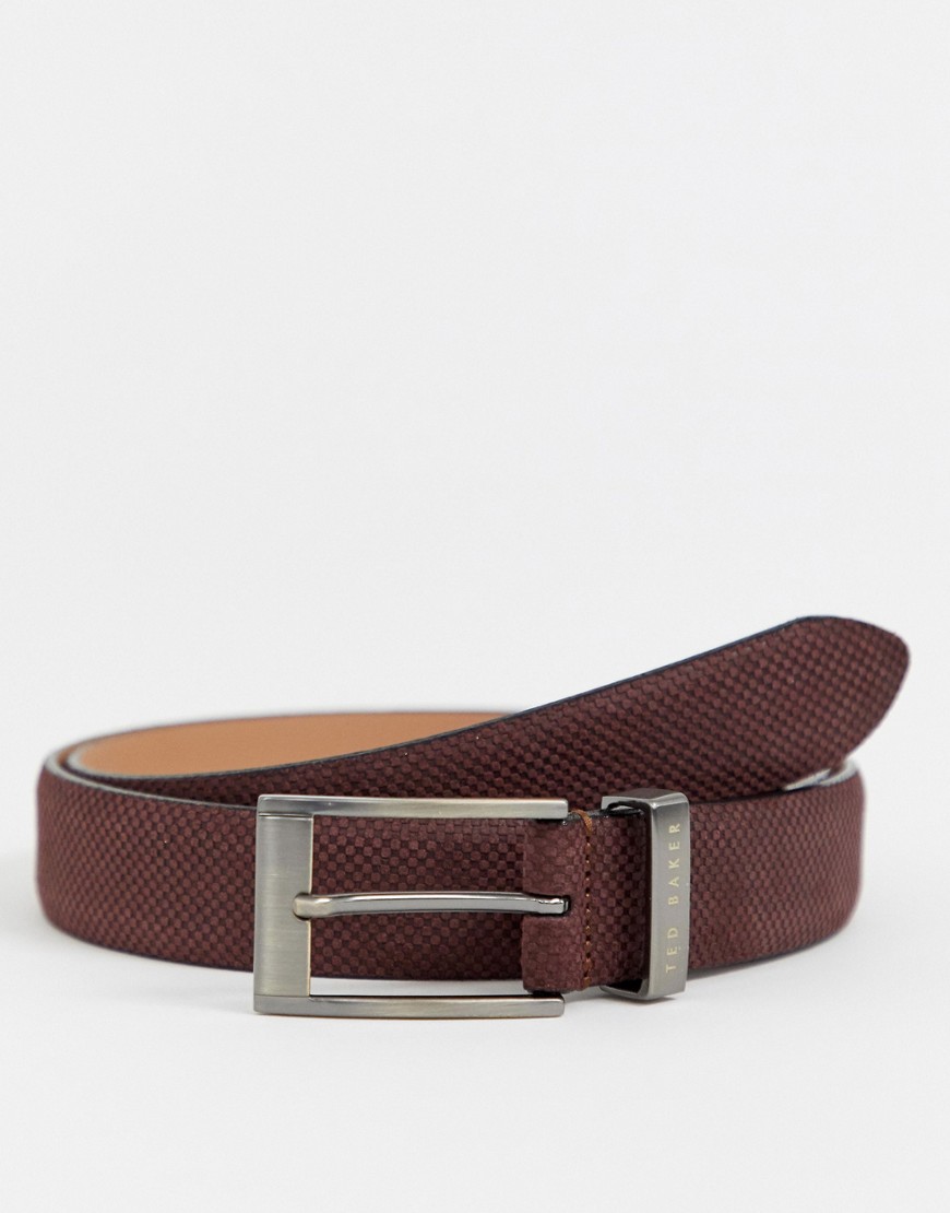 Ted Baker Consway leather belt in dark brick