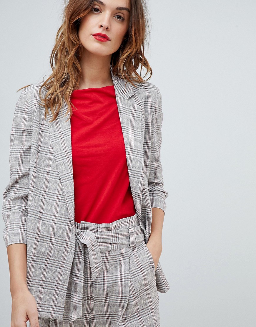 Sisley Pink Check Double Breasted Blazer