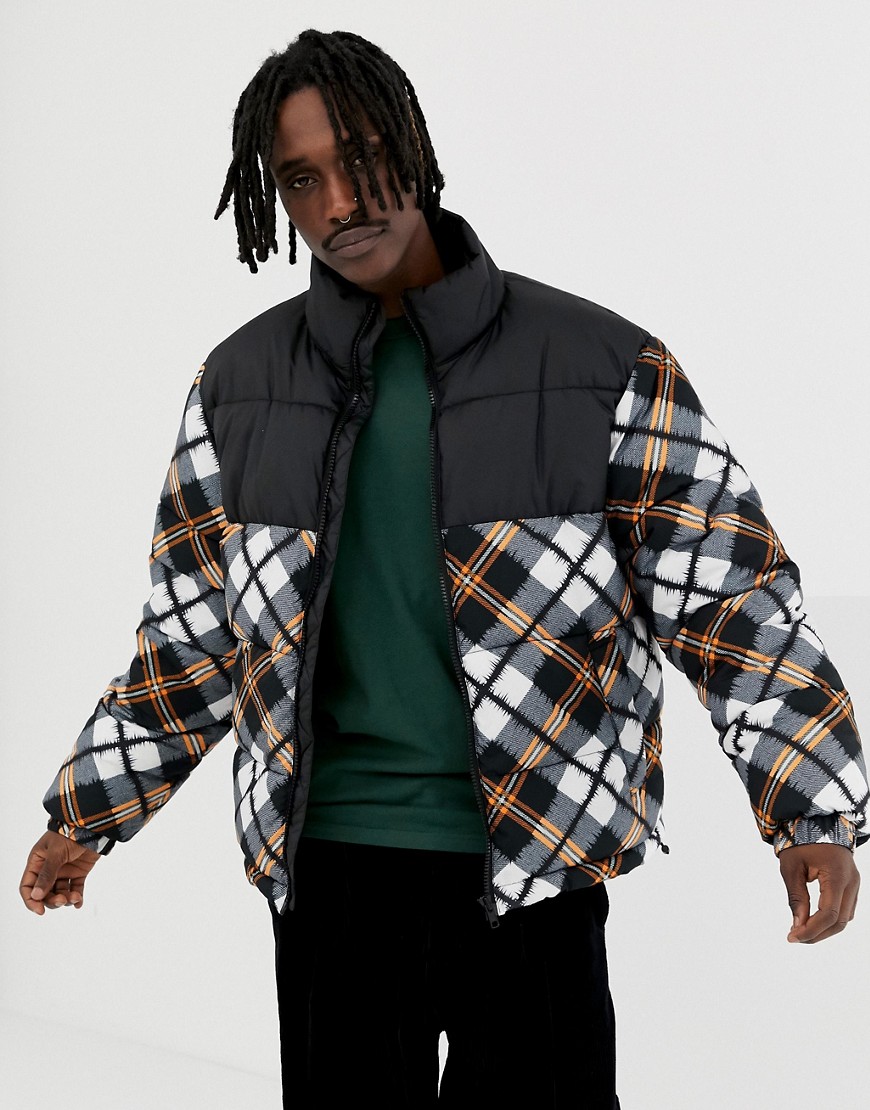 Weekday Cole printed jacket in black check