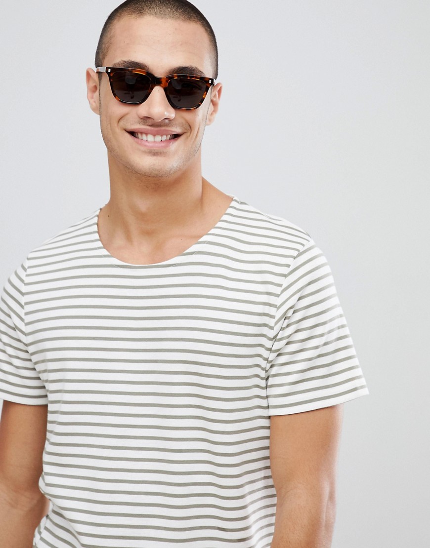 Selected Stripe T-Shirt - White