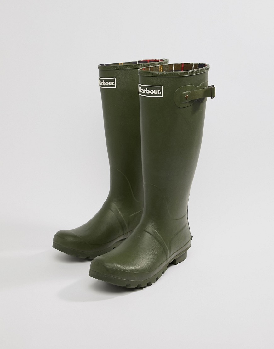 Barbour Tall Wellington Boots in Green - Olive