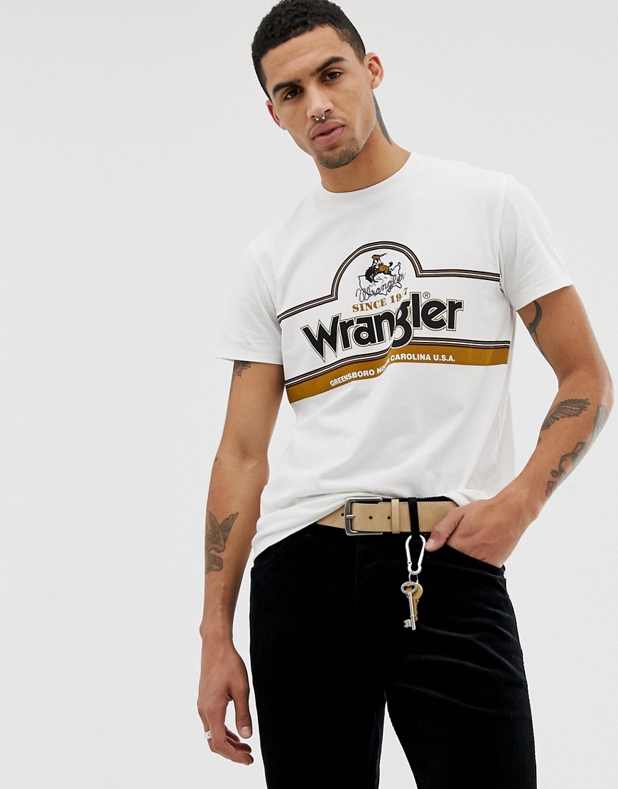 Wrangler retro logo t-shirt in off white