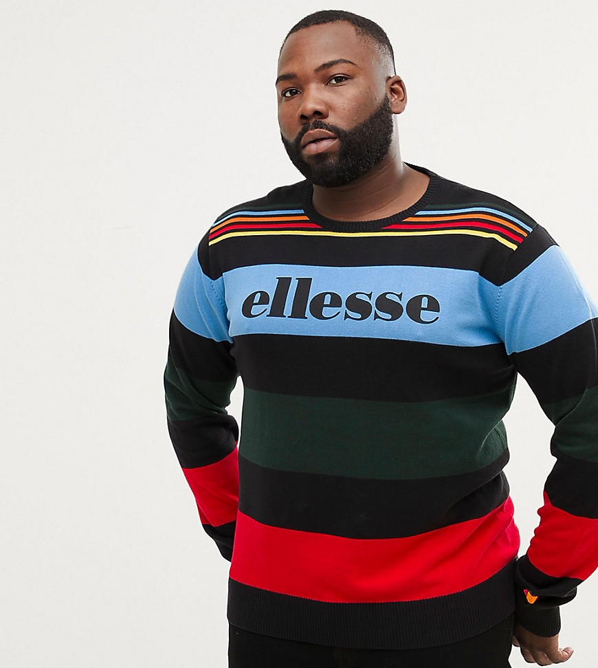 ellesse knitted jumper with bold block stripes