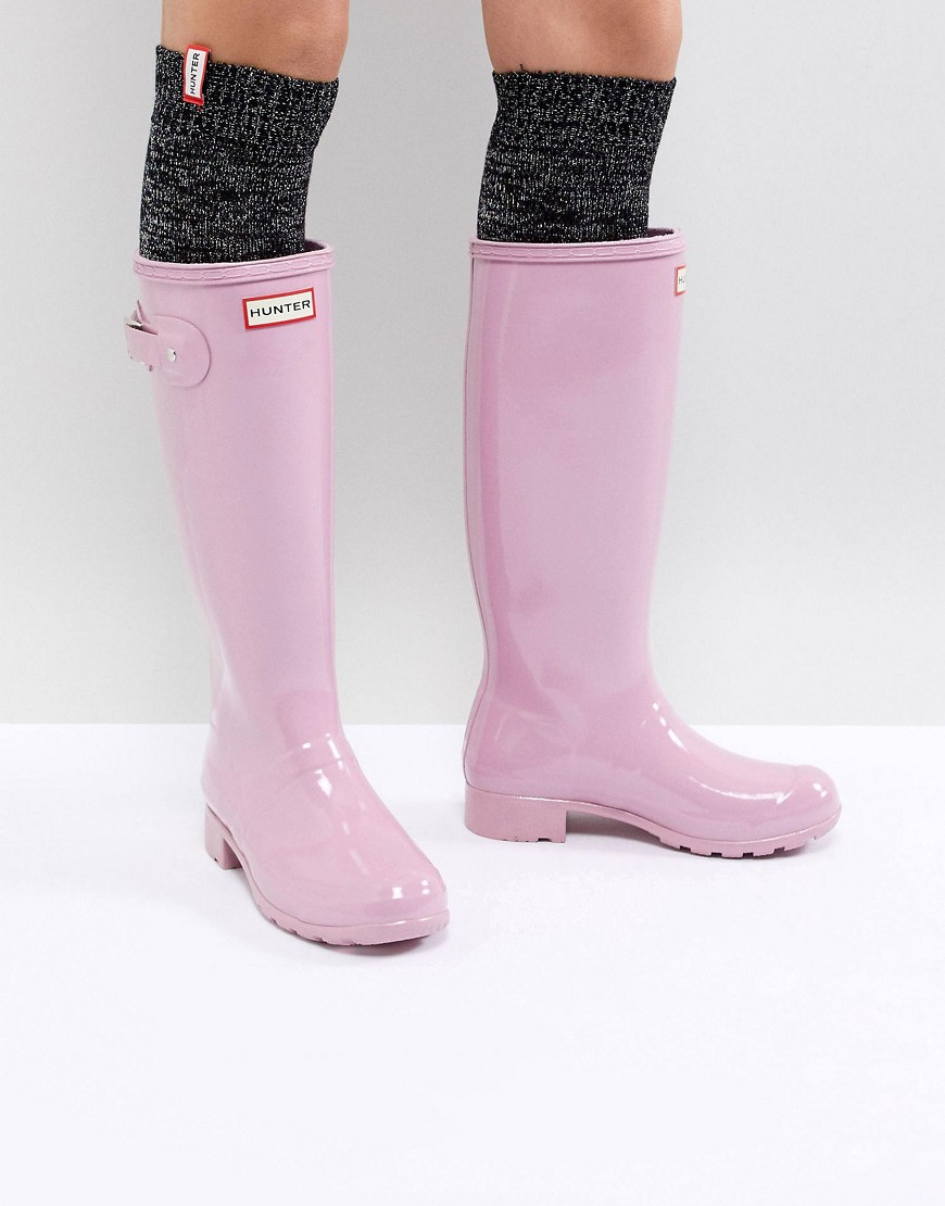 Hunter Original Tall Pink Gloss Wellington Boots - Blossom