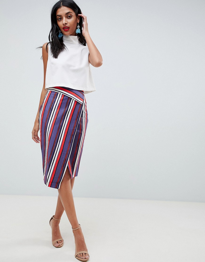 Closet London Stripe Pencil Skirt