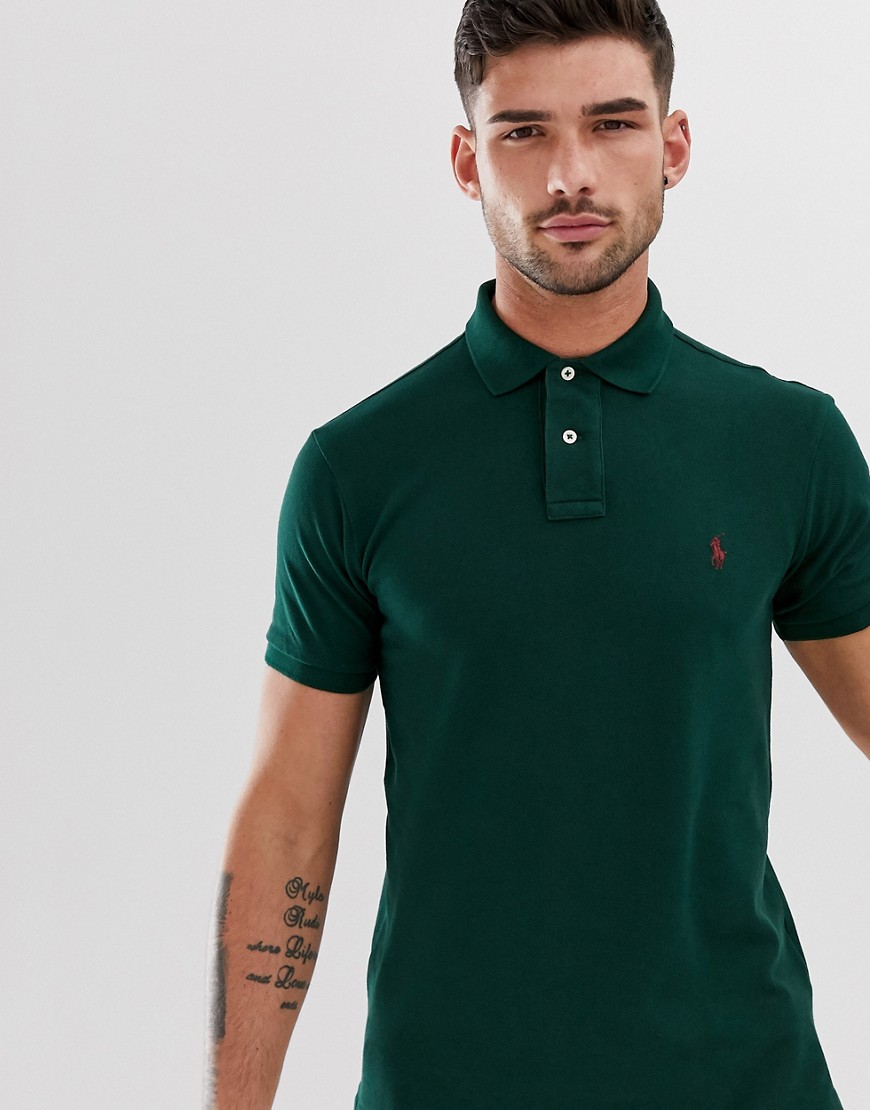Polo Ralph Lauren pique polo slim fit player logo in college green