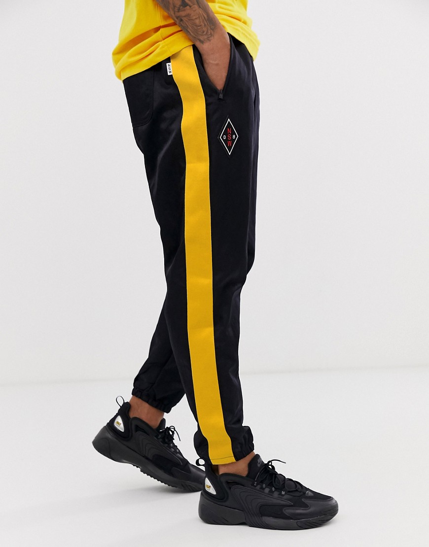 Nike Logo Sweatpants with Side Stripe Black
