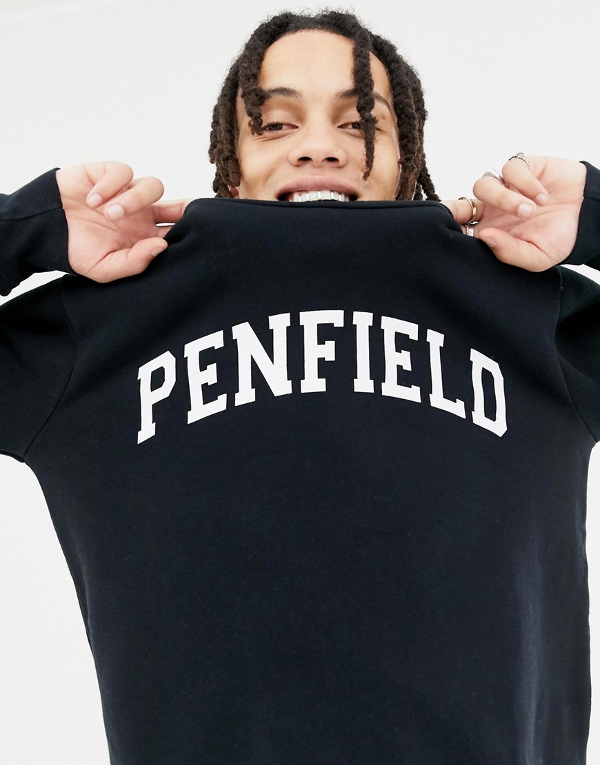 Penfield Stowe collegiate logo crewneck sweatshirt in black