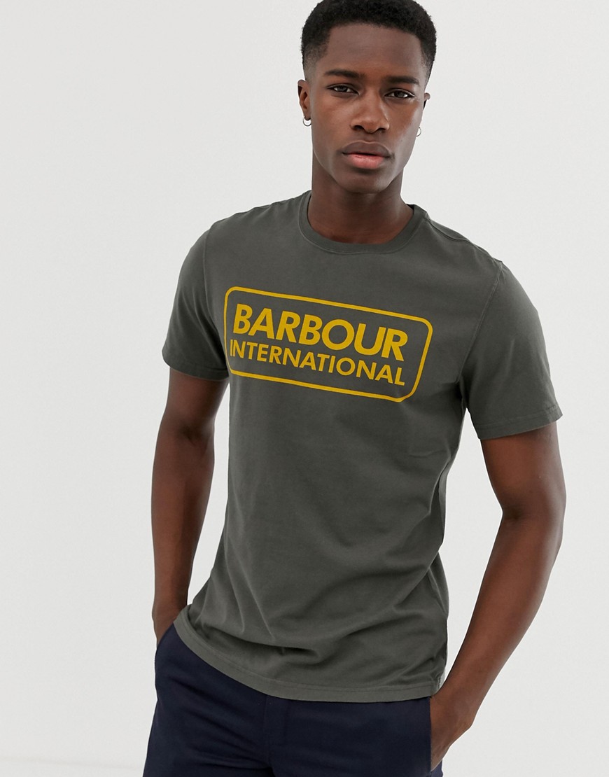 Barbour International essential large logo t-shirt in green
