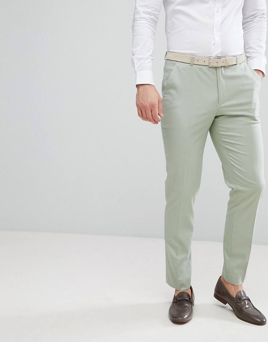 Asos Design Asos Wedding Skinny Suit Pants In Sage Green - Green | ModeSens