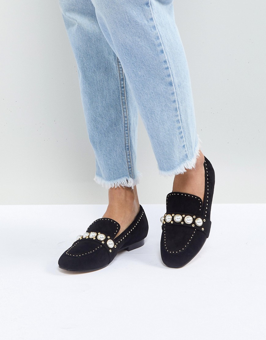 Carvela Leighton Pearl Embellished Suede Loafers