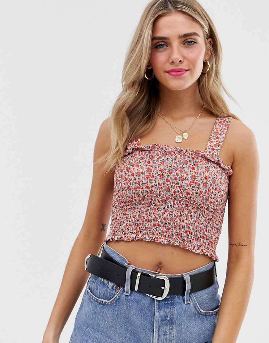 Nobody's Child cropped cami top in floral co-ord