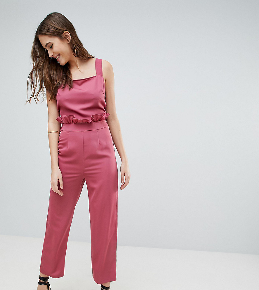 Fashion Union Tall Pinafore Jumpsuit With Tie Back