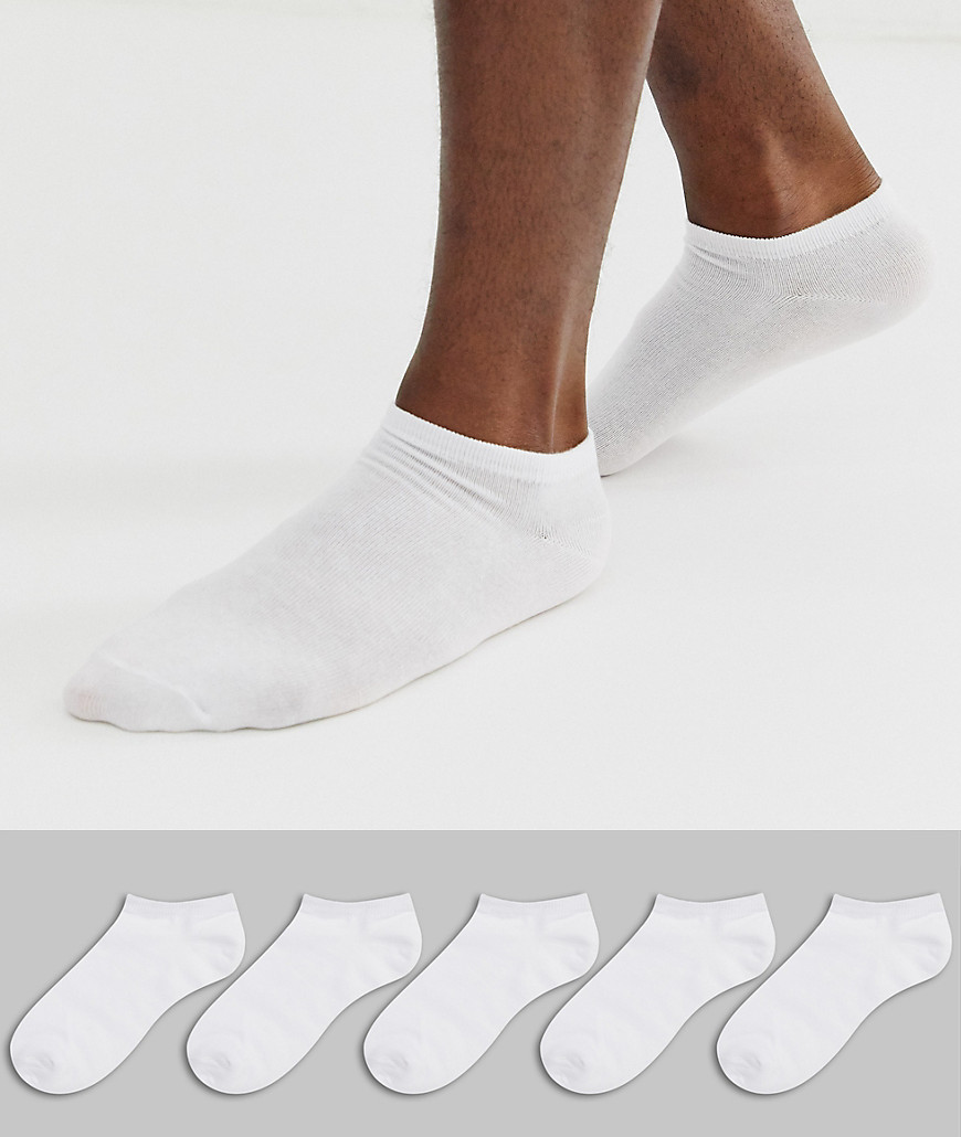 Brave Soul trainer socks 5 pack in white